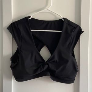 Black sports bra/dance crop top plus size